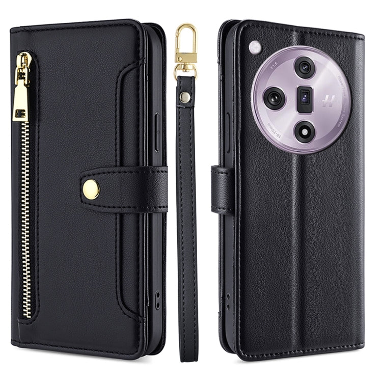 Sheep Texture Cross-body Zipper Wallet Leather Phone Case, For OPPO Reno11 F 5G, For OPPO Find X7 5G, For OPPO Find X7 Ultra 5G, For OPPO A38 4G / A18 4G