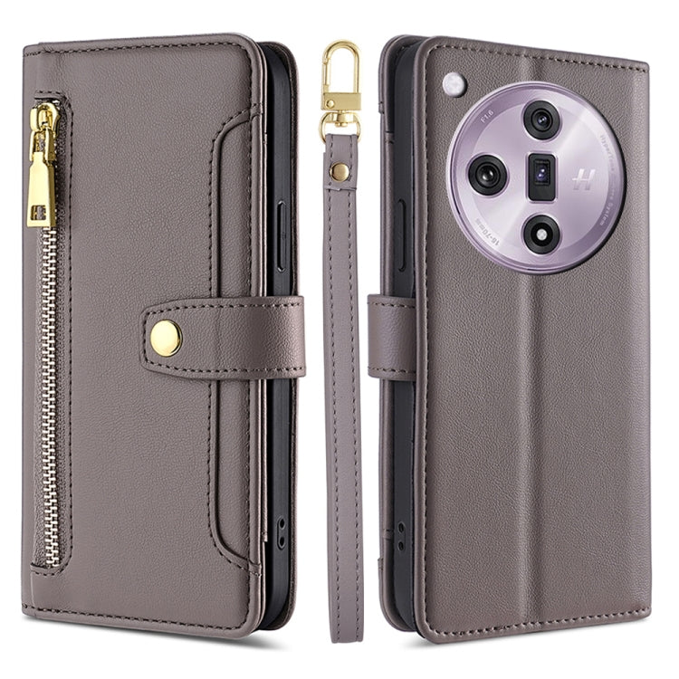 Sheep Texture Cross-body Zipper Wallet Leather Phone Case, For OPPO Reno11 F 5G, For OPPO Find X7 5G, For OPPO Find X7 Ultra 5G, For OPPO A38 4G / A18 4G