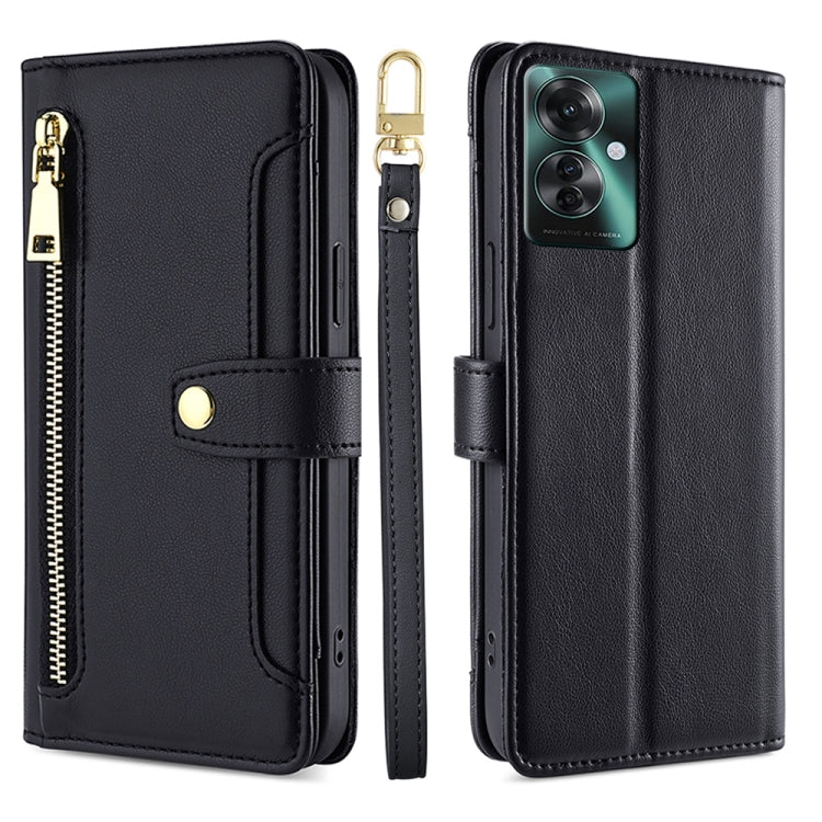 Sheep Texture Cross-body Zipper Wallet Leather Phone Case, For OPPO Reno11 F 5G, For OPPO Find X7 5G, For OPPO Find X7 Ultra 5G, For OPPO A38 4G / A18 4G