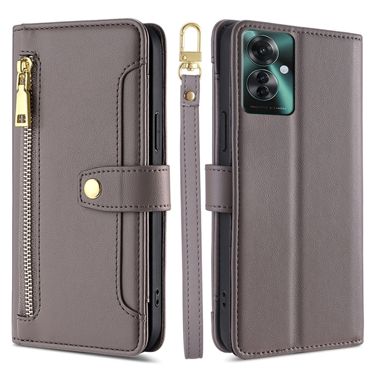 Sheep Texture Cross-body Zipper Wallet Leather Phone Case, For OPPO Reno11 F 5G, For OPPO Find X7 5G, For OPPO Find X7 Ultra 5G, For OPPO A38 4G / A18 4G