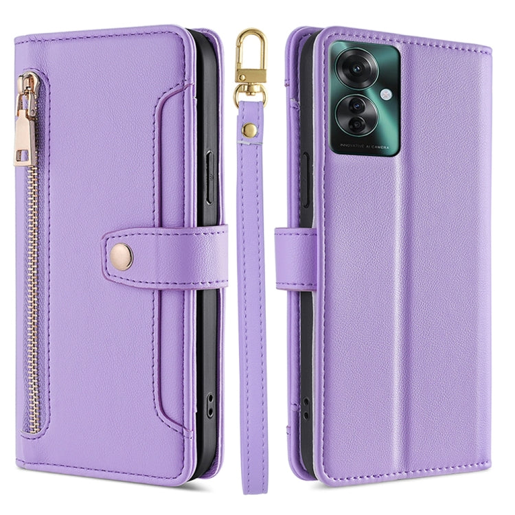 Sheep Texture Cross-body Zipper Wallet Leather Phone Case, For OPPO Reno11 F 5G, For OPPO Find X7 5G, For OPPO Find X7 Ultra 5G, For OPPO A38 4G / A18 4G