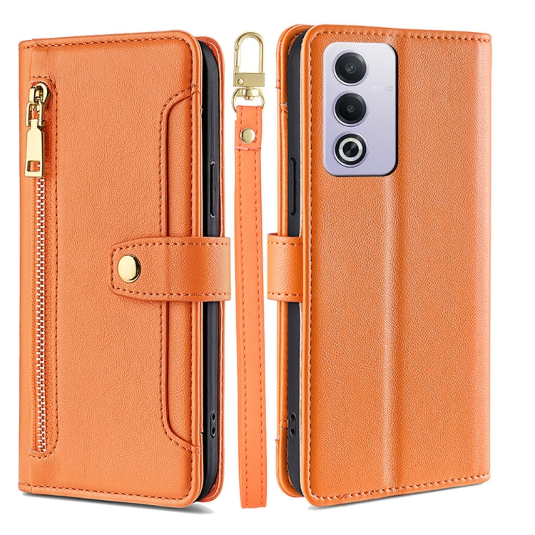 Sheep Texture Cross-body Zipper Wallet Leather Phone Case, For OPPO Reno12 F 5G, For OPPO A3 Pro 5G India, For OPPO Reno12 5G Global, For OPPO A60 4G Global