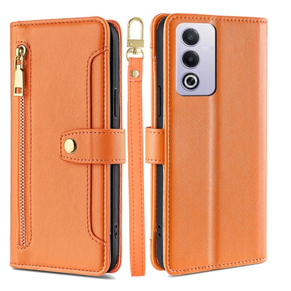 Sheep Texture Cross-body Zipper Wallet Leather Phone Case, For OPPO Reno12 F 5G, For OPPO A3 Pro 5G India, For OPPO Reno12 5G Global, For OPPO A60 4G Global
