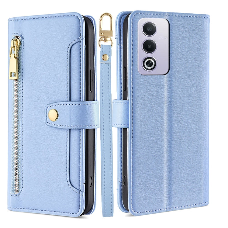 Sheep Texture Cross-body Zipper Wallet Leather Phone Case, For OPPO Reno12 F 5G, For OPPO A3 Pro 5G India, For OPPO Reno12 5G Global, For OPPO A60 4G Global