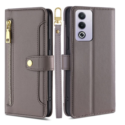 Sheep Texture Cross-body Zipper Wallet Leather Phone Case, For OPPO Reno12 F 5G, For OPPO A3 Pro 5G India, For OPPO Reno12 5G Global, For OPPO A60 4G Global