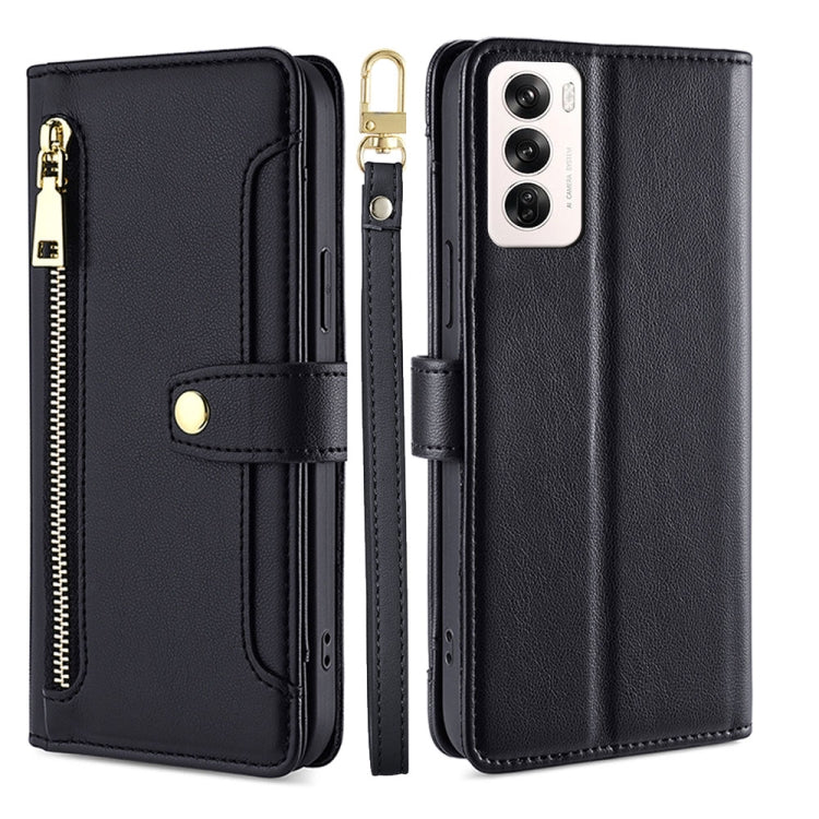 Sheep Texture Cross-body Zipper Wallet Leather Phone Case, For OPPO Reno12 F 5G, For OPPO A3 Pro 5G India, For OPPO Reno12 5G Global, For OPPO A60 4G Global