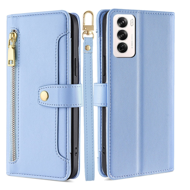 Sheep Texture Cross-body Zipper Wallet Leather Phone Case, For OPPO Reno12 F 5G, For OPPO A3 Pro 5G India, For OPPO Reno12 5G Global, For OPPO A60 4G Global