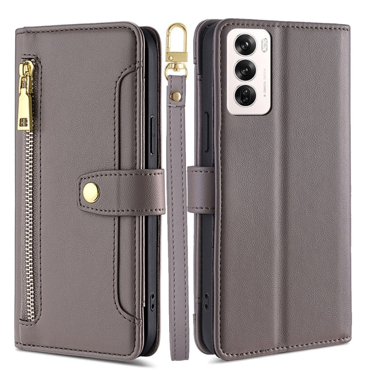 Sheep Texture Cross-body Zipper Wallet Leather Phone Case, For OPPO Reno12 F 5G, For OPPO A3 Pro 5G India, For OPPO Reno12 5G Global, For OPPO A60 4G Global
