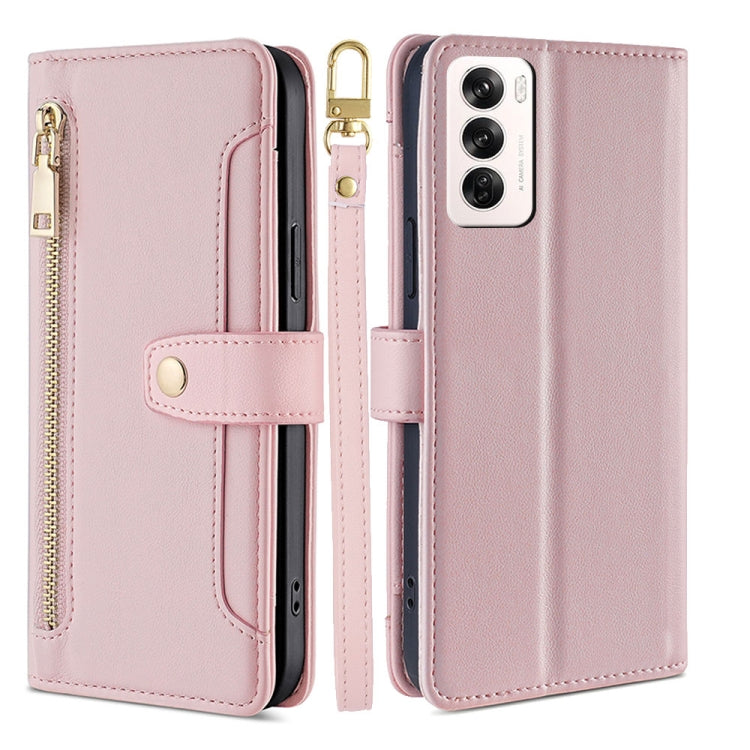Sheep Texture Cross-body Zipper Wallet Leather Phone Case, For OPPO Reno12 F 5G, For OPPO A3 Pro 5G India, For OPPO Reno12 5G Global, For OPPO A60 4G Global