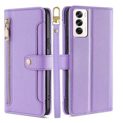 Sheep Texture Cross-body Zipper Wallet Leather Phone Case, For OPPO Reno12 F 5G, For OPPO A3 Pro 5G India, For OPPO Reno12 5G Global, For OPPO A60 4G Global