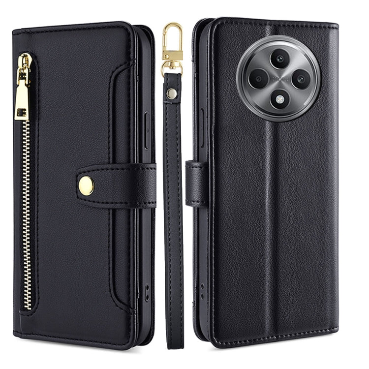 Sheep Texture Cross-body Zipper Wallet Leather Phone Case, For OPPO Reno12 F 5G, For OPPO A3 Pro 5G India, For OPPO Reno12 5G Global, For OPPO A60 4G Global
