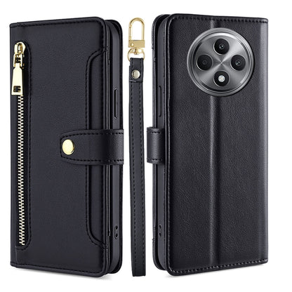 Sheep Texture Cross-body Zipper Wallet Leather Phone Case, For OPPO Reno12 F 5G, For OPPO A3 Pro 5G India, For OPPO Reno12 5G Global, For OPPO A60 4G Global