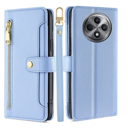 Sheep Texture Cross-body Zipper Wallet Leather Phone Case, For OPPO Reno12 F 5G, For OPPO A3 Pro 5G India, For OPPO Reno12 5G Global, For OPPO A60 4G Global