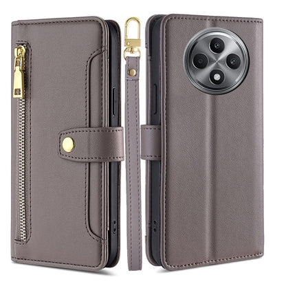Sheep Texture Cross-body Zipper Wallet Leather Phone Case, For OPPO Reno12 F 5G, For OPPO A3 Pro 5G India, For OPPO Reno12 5G Global, For OPPO A60 4G Global
