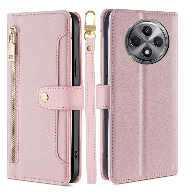 Sheep Texture Cross-body Zipper Wallet Leather Phone Case, For OPPO Reno12 F 5G, For OPPO A3 Pro 5G India, For OPPO Reno12 5G Global, For OPPO A60 4G Global