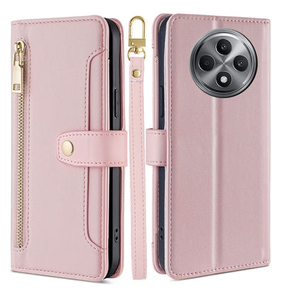 Sheep Texture Cross-body Zipper Wallet Leather Phone Case, For OPPO Reno12 F 5G, For OPPO A3 Pro 5G India, For OPPO Reno12 5G Global, For OPPO A60 4G Global