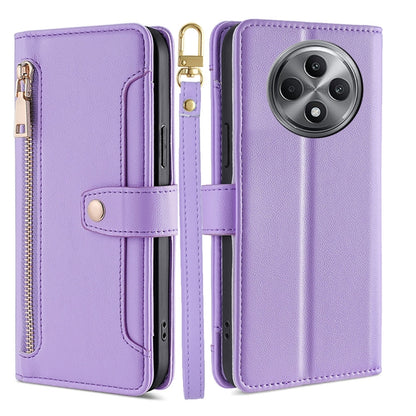 Sheep Texture Cross-body Zipper Wallet Leather Phone Case, For OPPO Reno12 F 5G, For OPPO A3 Pro 5G India, For OPPO Reno12 5G Global, For OPPO A60 4G Global