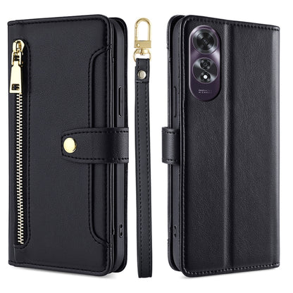 Sheep Texture Cross-body Zipper Wallet Leather Phone Case, For OPPO Reno12 F 5G, For OPPO A3 Pro 5G India, For OPPO Reno12 5G Global, For OPPO A60 4G Global