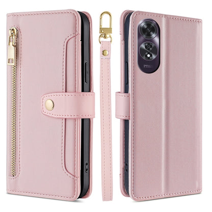 Sheep Texture Cross-body Zipper Wallet Leather Phone Case, For OPPO Reno12 F 5G, For OPPO A3 Pro 5G India, For OPPO Reno12 5G Global, For OPPO A60 4G Global
