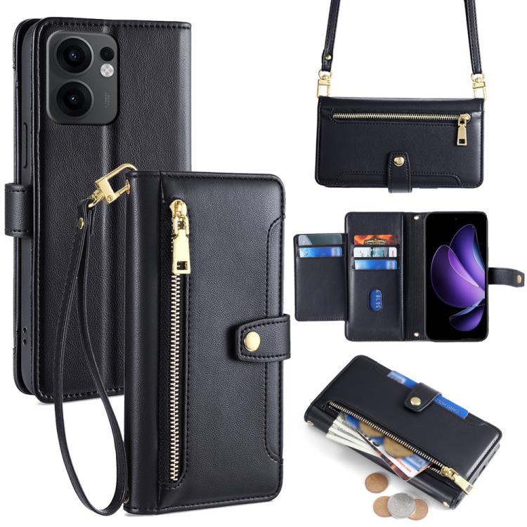 Sheep Texture Cross-body Zipper Wallet Leather Phone Case, For OPPO Find X8s 5G, For OPPO Find X8 Ultra 5G, For OPPO Reno13 F 5G / 4G, For OPPO A3 5G India
