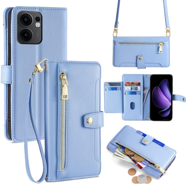 Sheep Texture Cross-body Zipper Wallet Leather Phone Case, For OPPO Find X8s 5G, For OPPO Find X8 Ultra 5G, For OPPO Reno13 F 5G / 4G, For OPPO A3 5G India