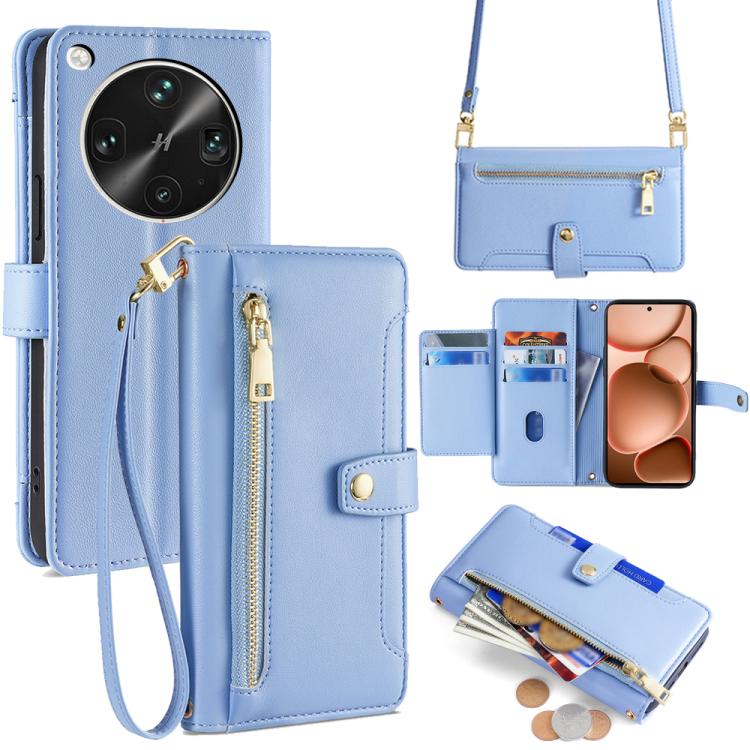 Sheep Texture Cross-body Zipper Wallet Leather Phone Case, For OPPO Find X8s 5G, For OPPO Find X8 Ultra 5G, For OPPO Reno13 F 5G / 4G, For OPPO A3 5G India