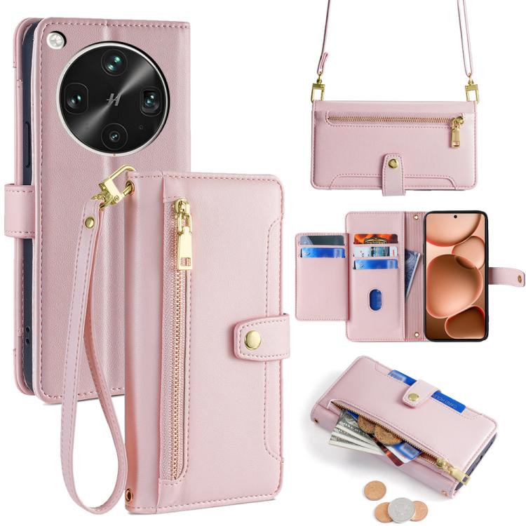 Sheep Texture Cross-body Zipper Wallet Leather Phone Case, For OPPO Find X8s 5G, For OPPO Find X8 Ultra 5G, For OPPO Reno13 F 5G / 4G, For OPPO A3 5G India