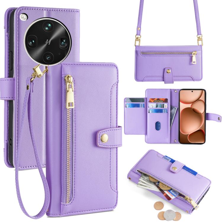 Sheep Texture Cross-body Zipper Wallet Leather Phone Case, For OPPO Find X8s 5G, For OPPO Find X8 Ultra 5G, For OPPO Reno13 F 5G / 4G, For OPPO A3 5G India
