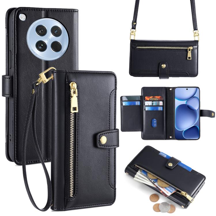 Sheep Texture Cross-body Zipper Wallet Leather Phone Case, For OPPO Find X8s 5G, For OPPO Find X8 Ultra 5G, For OPPO Reno13 F 5G / 4G, For OPPO A3 5G India