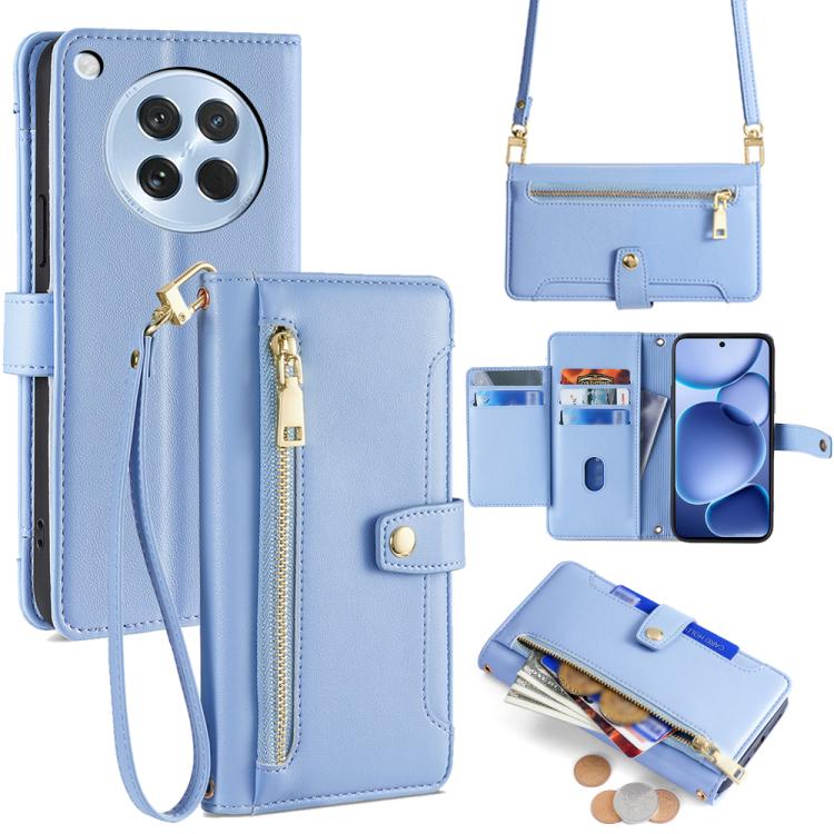 Sheep Texture Cross-body Zipper Wallet Leather Phone Case, For OPPO Find X8s 5G, For OPPO Find X8 Ultra 5G, For OPPO Reno13 F 5G / 4G, For OPPO A3 5G India