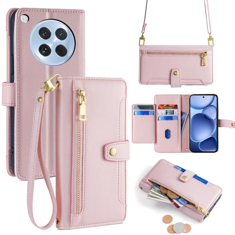 Sheep Texture Cross-body Zipper Wallet Leather Phone Case, For OPPO Find X8s 5G, For OPPO Find X8 Ultra 5G, For OPPO Reno13 F 5G / 4G, For OPPO A3 5G India