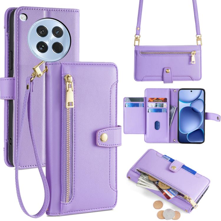 Sheep Texture Cross-body Zipper Wallet Leather Phone Case, For OPPO Find X8s 5G, For OPPO Find X8 Ultra 5G, For OPPO Reno13 F 5G / 4G, For OPPO A3 5G India