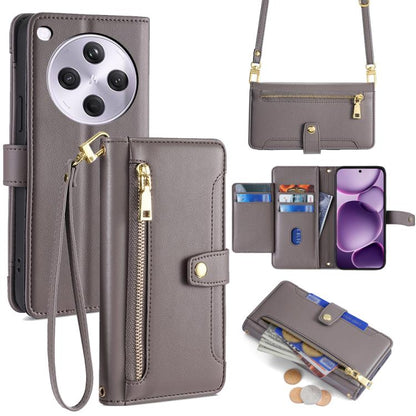 Sheep Texture Cross-body Zipper Wallet Leather Phone Case, For OPPO A5 5G 2025 Global, For OPPO Reno14 Pro 5G, For OPPO Reno14 5G, For OPPO Find X8s+ 5G