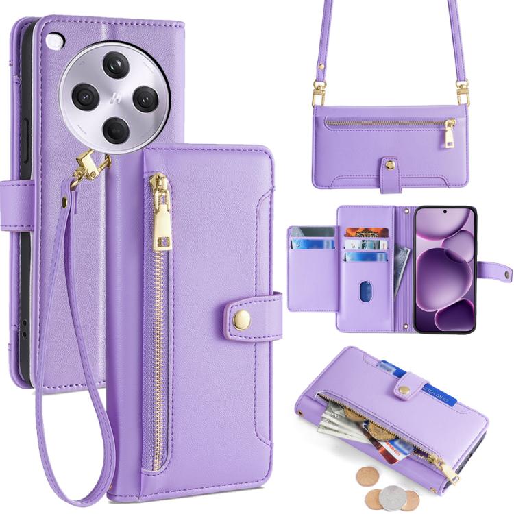 Sheep Texture Cross-body Zipper Wallet Leather Phone Case, For OPPO A5 5G 2025 Global, For OPPO Reno14 Pro 5G, For OPPO Reno14 5G, For OPPO Find X8s+ 5G