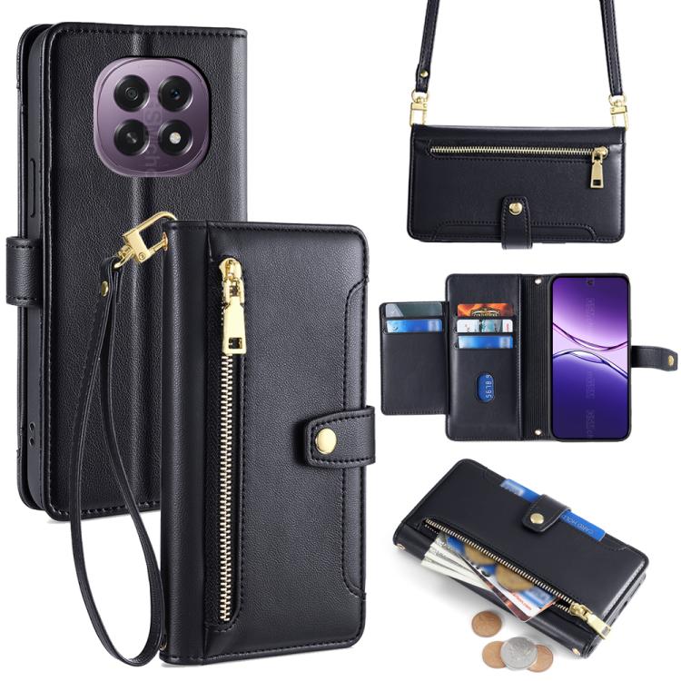 Sheep Texture Cross-body Zipper Wallet Leather Phone Case, For OPPO A5 5G 2025 Global, For OPPO Reno14 Pro 5G, For OPPO Reno14 5G, For OPPO Find X8s+ 5G