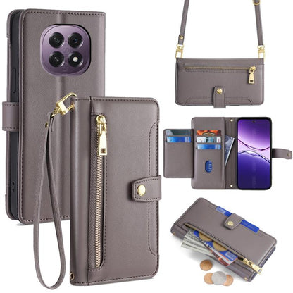 Sheep Texture Cross-body Zipper Wallet Leather Phone Case, For OPPO A5 5G 2025 Global, For OPPO Reno14 Pro 5G, For OPPO Reno14 5G, For OPPO Find X8s+ 5G