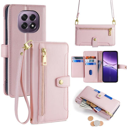 Sheep Texture Cross-body Zipper Wallet Leather Phone Case, For OPPO A5 5G 2025 Global, For OPPO Reno14 Pro 5G, For OPPO Reno14 5G, For OPPO Find X8s+ 5G
