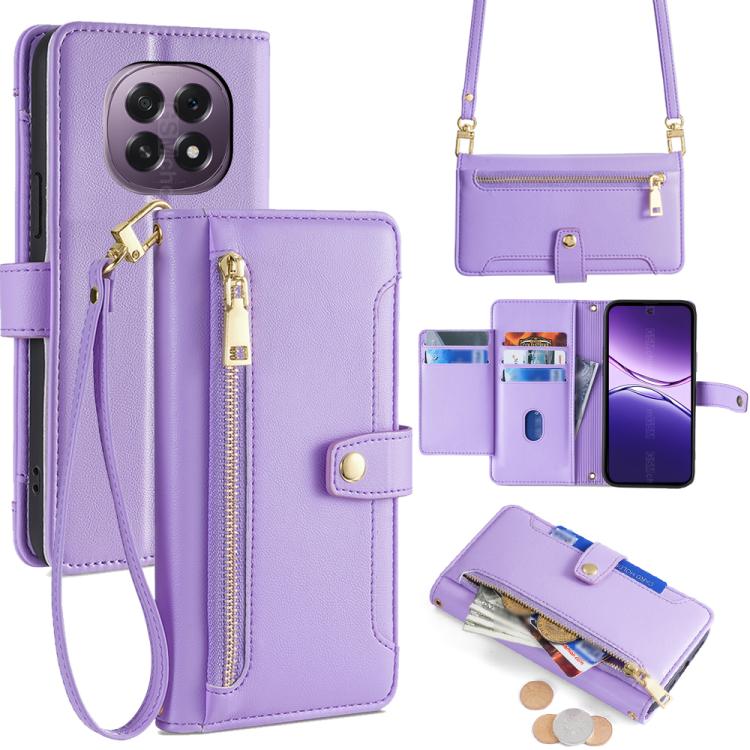 Sheep Texture Cross-body Zipper Wallet Leather Phone Case, For OPPO A5 5G 2025 Global, For OPPO Reno14 Pro 5G, For OPPO Reno14 5G, For OPPO Find X8s+ 5G