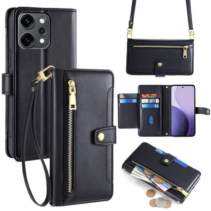 Sheep Texture Cross-body Zipper Wallet Leather Phone Case, For OPPO A5 5G 2025 Global, For OPPO Reno14 Pro 5G, For OPPO Reno14 5G, For OPPO Find X8s+ 5G