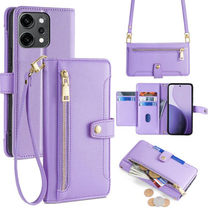 Sheep Texture Cross-body Zipper Wallet Leather Phone Case, For OPPO A5 5G 2025 Global, For OPPO Reno14 Pro 5G, For OPPO Reno14 5G, For OPPO Find X8s+ 5G