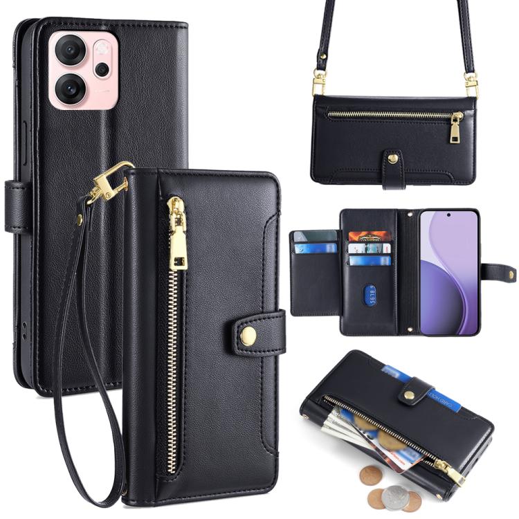 Sheep Texture Cross-body Zipper Wallet Leather Phone Case, For OPPO Find X9 Pro 5G, For OPPO K13 Turbo Pro 5G, For OPPO Reno14 F 5G, For OPPO A5x 5G Global