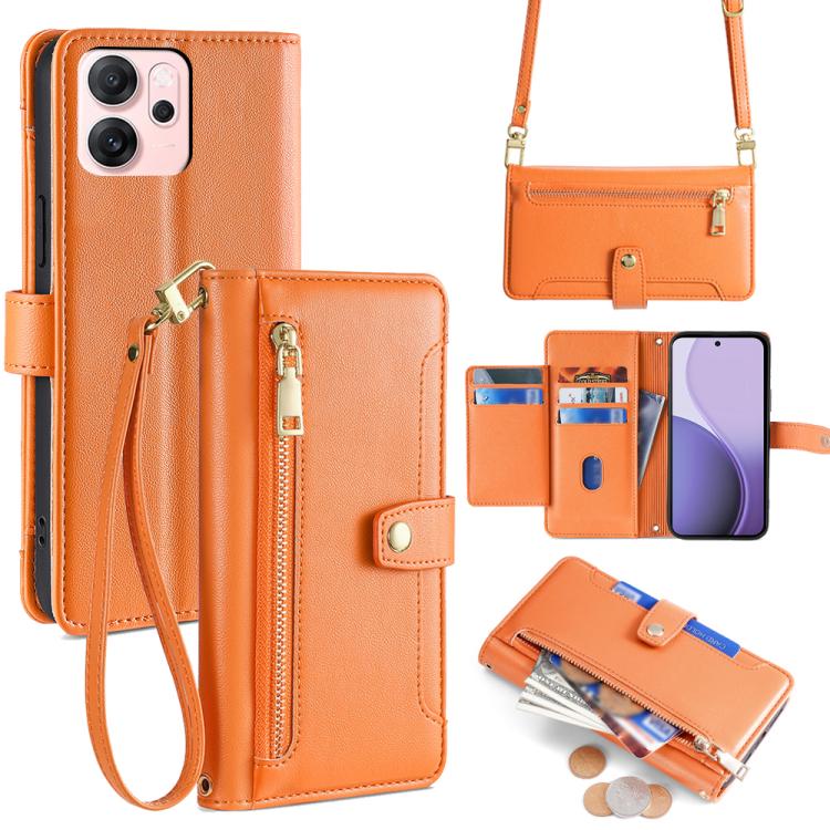 Sheep Texture Cross-body Zipper Wallet Leather Phone Case, For OPPO Find X9 Pro 5G, For OPPO K13 Turbo Pro 5G, For OPPO Reno14 F 5G, For OPPO A5x 5G Global