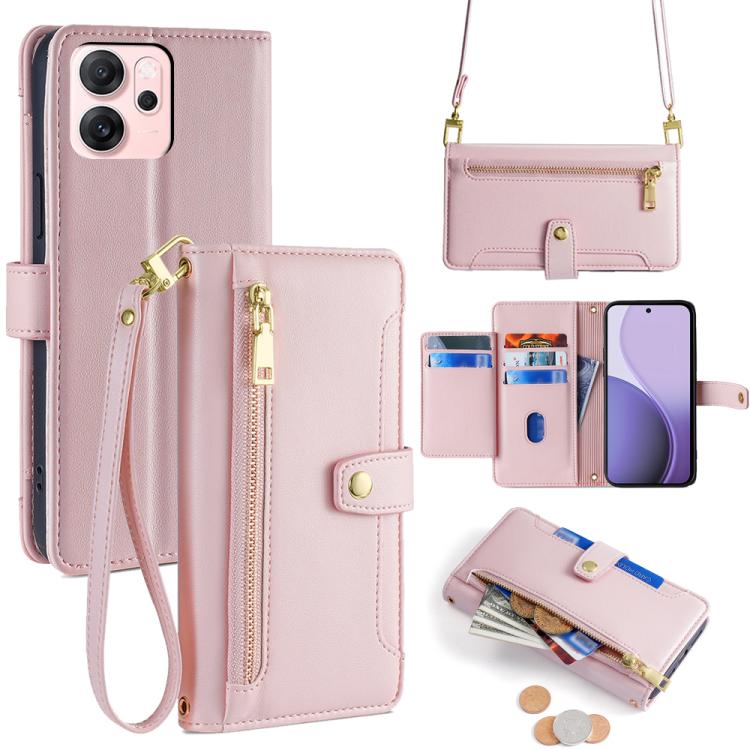 Sheep Texture Cross-body Zipper Wallet Leather Phone Case, For OPPO Find X9 Pro 5G, For OPPO K13 Turbo Pro 5G, For OPPO Reno14 F 5G, For OPPO A5x 5G Global