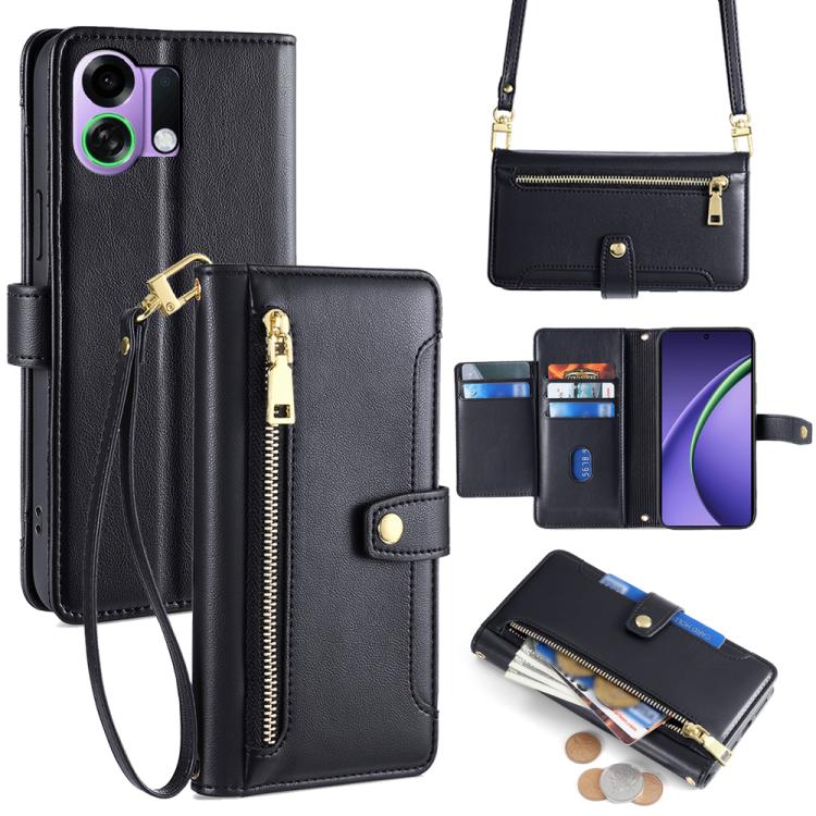 Sheep Texture Cross-body Zipper Wallet Leather Phone Case, For OPPO Find X9 Pro 5G, For OPPO K13 Turbo Pro 5G, For OPPO Reno14 F 5G, For OPPO A5x 5G Global