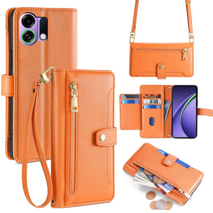 Sheep Texture Cross-body Zipper Wallet Leather Phone Case, For OPPO Find X9 Pro 5G, For OPPO K13 Turbo Pro 5G, For OPPO Reno14 F 5G, For OPPO A5x 5G Global