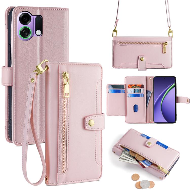 Sheep Texture Cross-body Zipper Wallet Leather Phone Case, For OPPO Find X9 Pro 5G, For OPPO K13 Turbo Pro 5G, For OPPO Reno14 F 5G, For OPPO A5x 5G Global