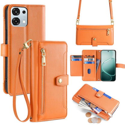 Sheep Texture Cross-body Zipper Wallet Leather Phone Case, For OPPO A6x 4G Global, For OPPO Reno15 5G Global, For OPPO Find X9 5G, For OPPO F31 5G