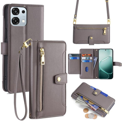 Sheep Texture Cross-body Zipper Wallet Leather Phone Case, For OPPO A6x 4G Global, For OPPO Reno15 5G Global, For OPPO Find X9 5G, For OPPO F31 5G