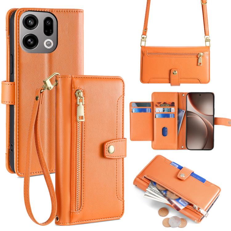 Sheep Texture Cross-body Zipper Wallet Leather Phone Case, For OPPO A6x 4G Global, For OPPO Reno15 5G Global, For OPPO Find X9 5G, For OPPO F31 5G