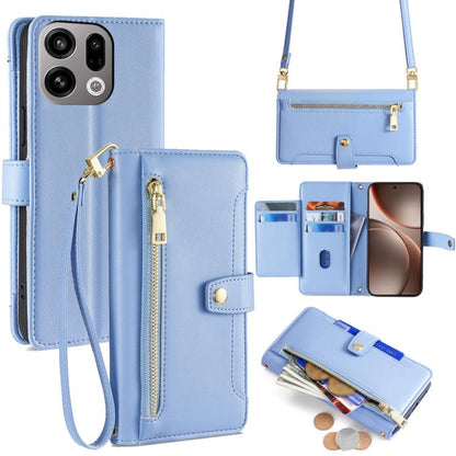 Sheep Texture Cross-body Zipper Wallet Leather Phone Case, For OPPO A6x 4G Global, For OPPO Reno15 5G Global, For OPPO Find X9 5G, For OPPO F31 5G